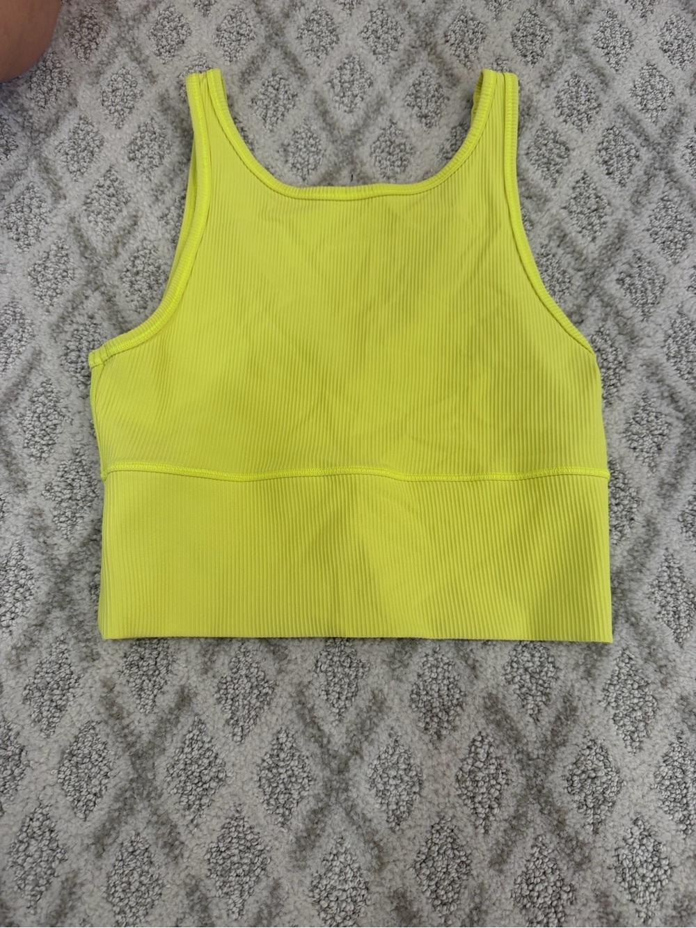 lululemon athletica Neon Yellow Ribbed Tank Top